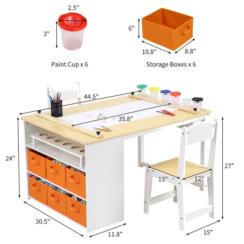 Children's Art Table and Drawing Desk with Ample Storage - image 7