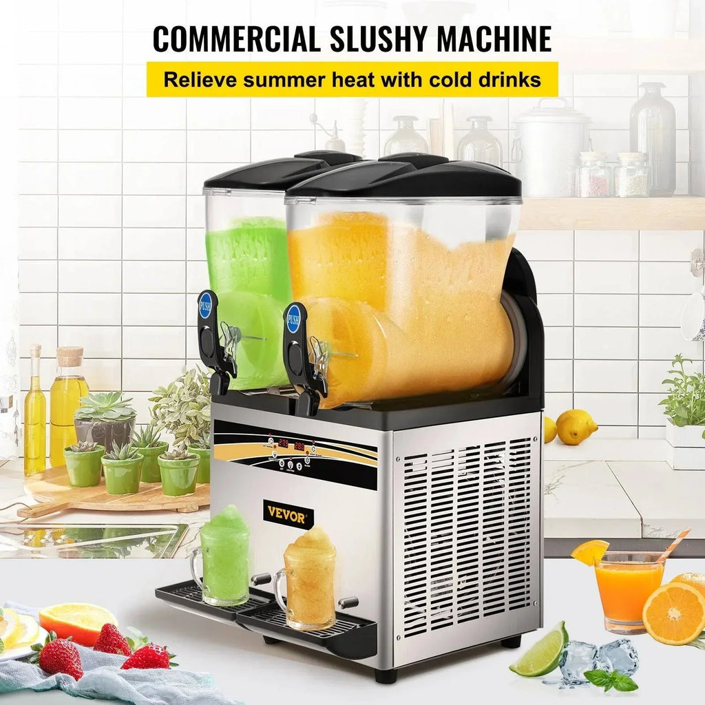 VEVOR Margarita Machine 15Lx2 Tank Commercial Slushy Machine Slushie Machine 1000W Commercial Margarita Maker Smoothie Frozen Drink Maker for - image 7