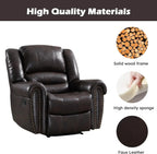CANMOV Leather Recliner Chair, Classic and Traditional Manual Recliner Chair with Comfortable Arms and Back Single Sofa for Living Room, Nut Brown - image 47