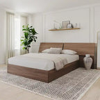 Walnut Nexera Storage Bed with Integrated Headboard - image 1