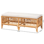 Bali & Pari Materra Contemporary Bohemian Natural Brown Rattan Bench - image 9