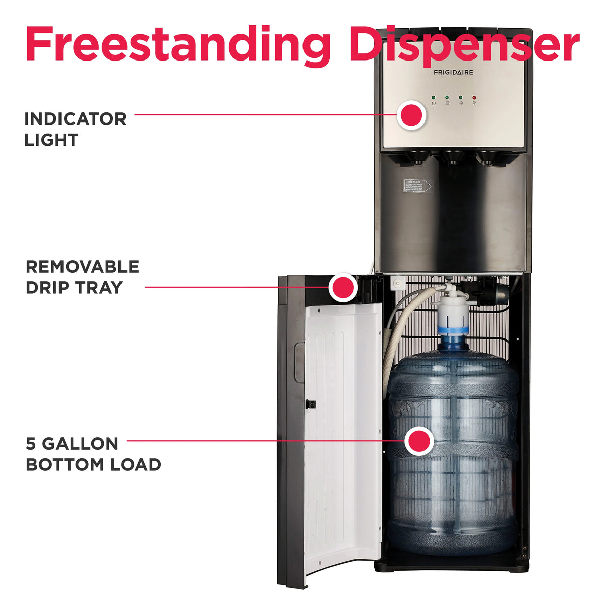 Frigidaire, 5 Gallon Bottom Loading Hot and Cold Water Dispenser EFWC505, Stainless Steel - image 12