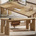 63-Inch Farmhouse Executive Desk with Unique Legs - Industrial Style Office Furniture for Home - image 6