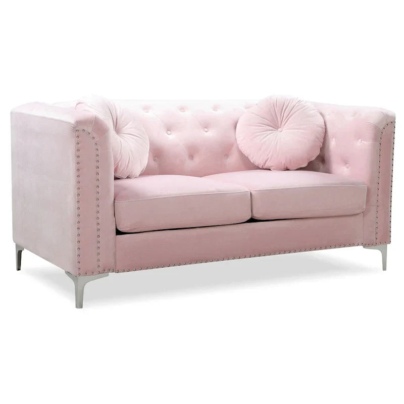 Velvet Button-Tufted Pompano Loveseat - image 31
