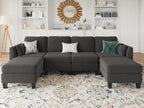 Modular Sectional Sofa, Convertible U Shaped Sofa Couch with High Density Memory Foam, 6 Seat Comfy Modular Sofa Couch for Living Room, Modern U Shaped Sectional Sofa, Dimgrey - image 10