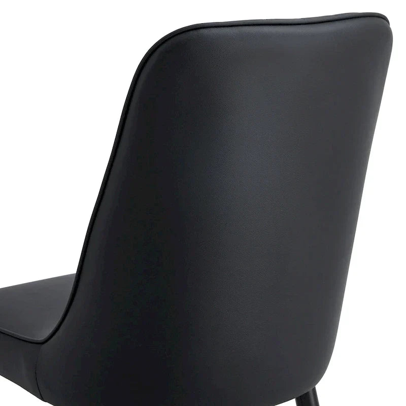 Contemporary Set of 4 Faux Leather Dining Chairs with Cushioned Backrests and Metal Legs – Ideal for Dining Rooms, Living Rooms, and Bedrooms - image 21