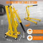 Joankaren 2 Ton Folding Hydraulic Engine Hoist, Heavy - Duty Engine Shop Crane Hoist Lift, Heavy Cherry Picker with 6 - image 4