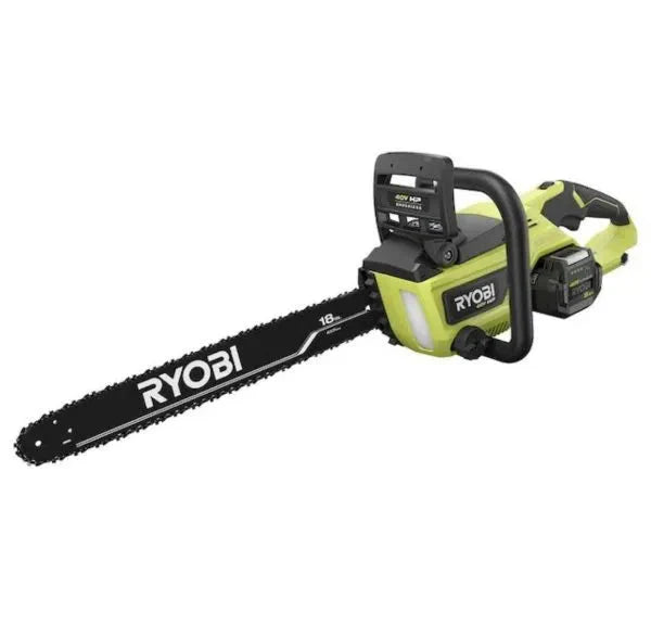 Ryobi 18′′ 40V Cordless Chainsaw Kit with Battery & Charger, Green - image 5