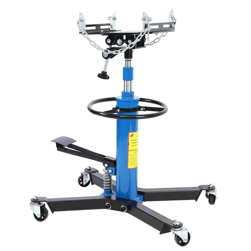1660 Pounds Hydraulic Car Transmission Jack Vertical Lift with 360° Swivel Wheel Pedal ,Blue,33"-70"(0.75Ton) - image 1