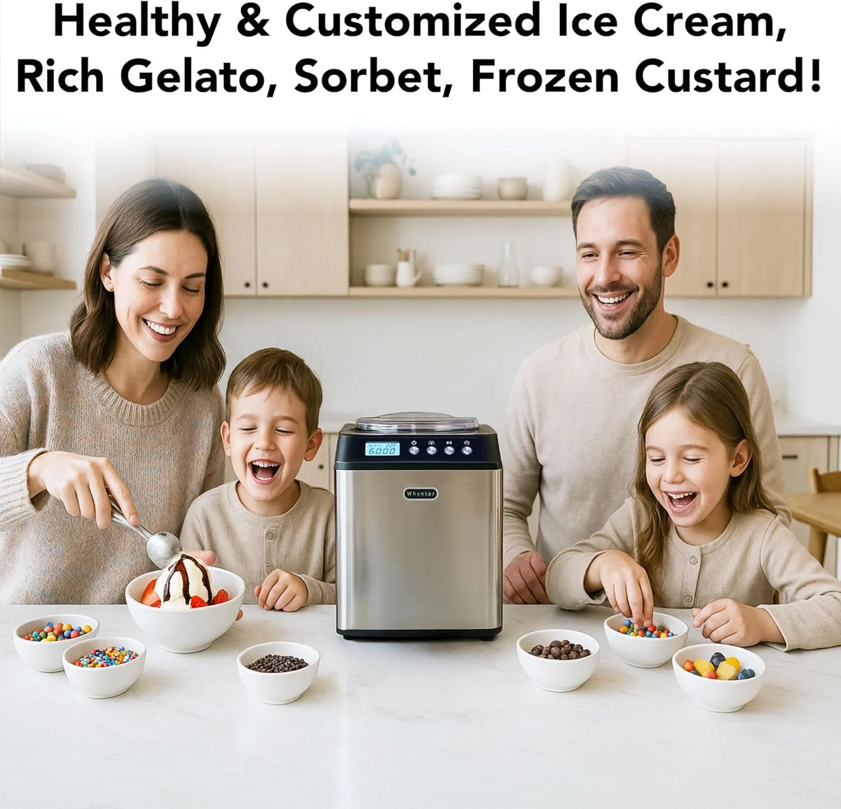 Whynter 2.1 Qt Ice Cream Maker, Built-In Compressor, Stainless Steel - image 5