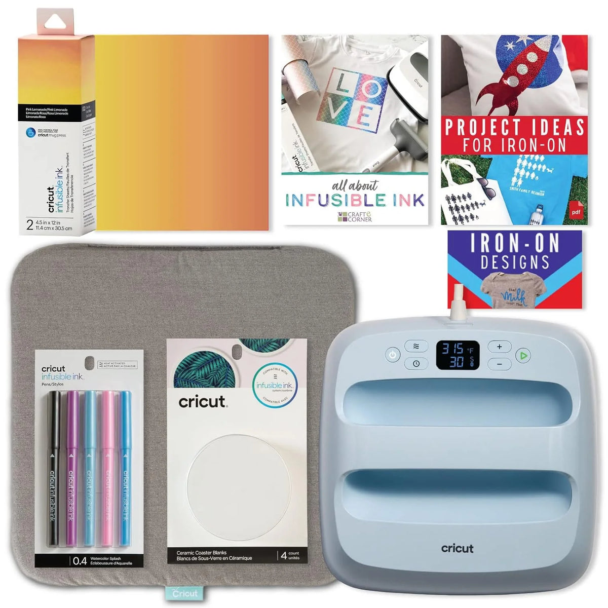 9x9 with Infusible Ink Sheets & Pens, Coasters and 20x16 Heat Mat Bundle - Beginner DIY Project Kit for Home Decor Projects and Custom Apparel, Iron Pressing - image 3
