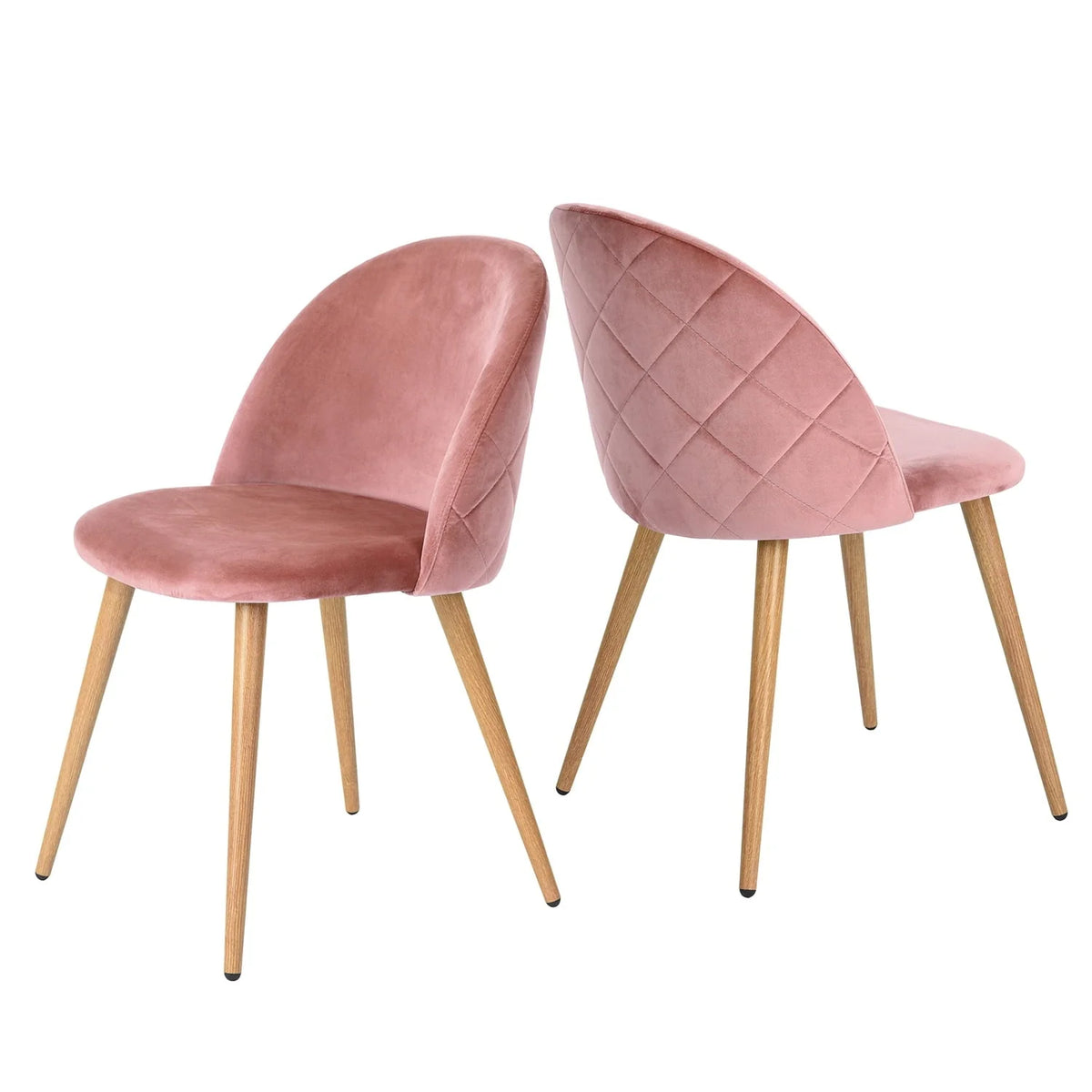 Homy Casa Velvet Upholstered Dining Chairs Set of 2 with Backrest for Kitchen, Rose - image 1