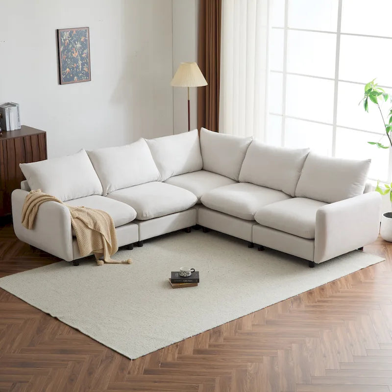 Oversized Modular Sectional Sofa with Plush Cushions and Flexible Layout - image 3