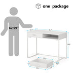 Modern Computer Desk with 2 Drawers - Stylish Study Writing Table with Storage for Home Office - image 11