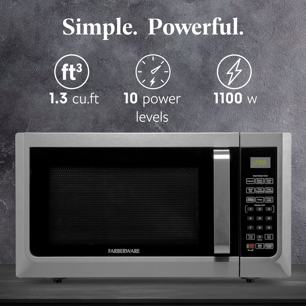 Farberware FMGZ09BKA 0.9 Cu. Ft. Microwave Oven, 900W, Digital Control, LED Display, 6 Cooking Presets, Black - image 13