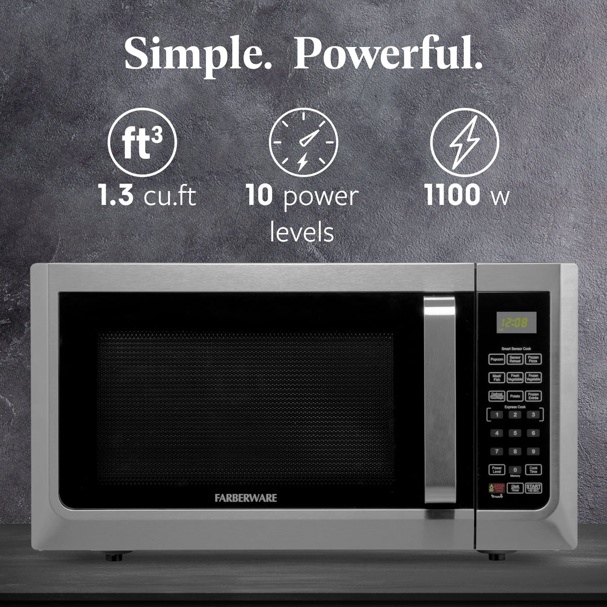 Farberware FMGZ09BKA 0.9 Cu. Ft. Microwave Oven, 900W, Digital Control, LED Display, 6 Cooking Presets, Black - image 13