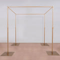 Efavormart 10ft / 4 Post Gold Metal DIY Photography Backdrop Stand, Wedding Arch Canopy Tent - image 1