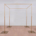 Efavormart 10ft / 4 Post Gold Metal DIY Photography Backdrop Stand, Wedding Arch Canopy Tent - image 1