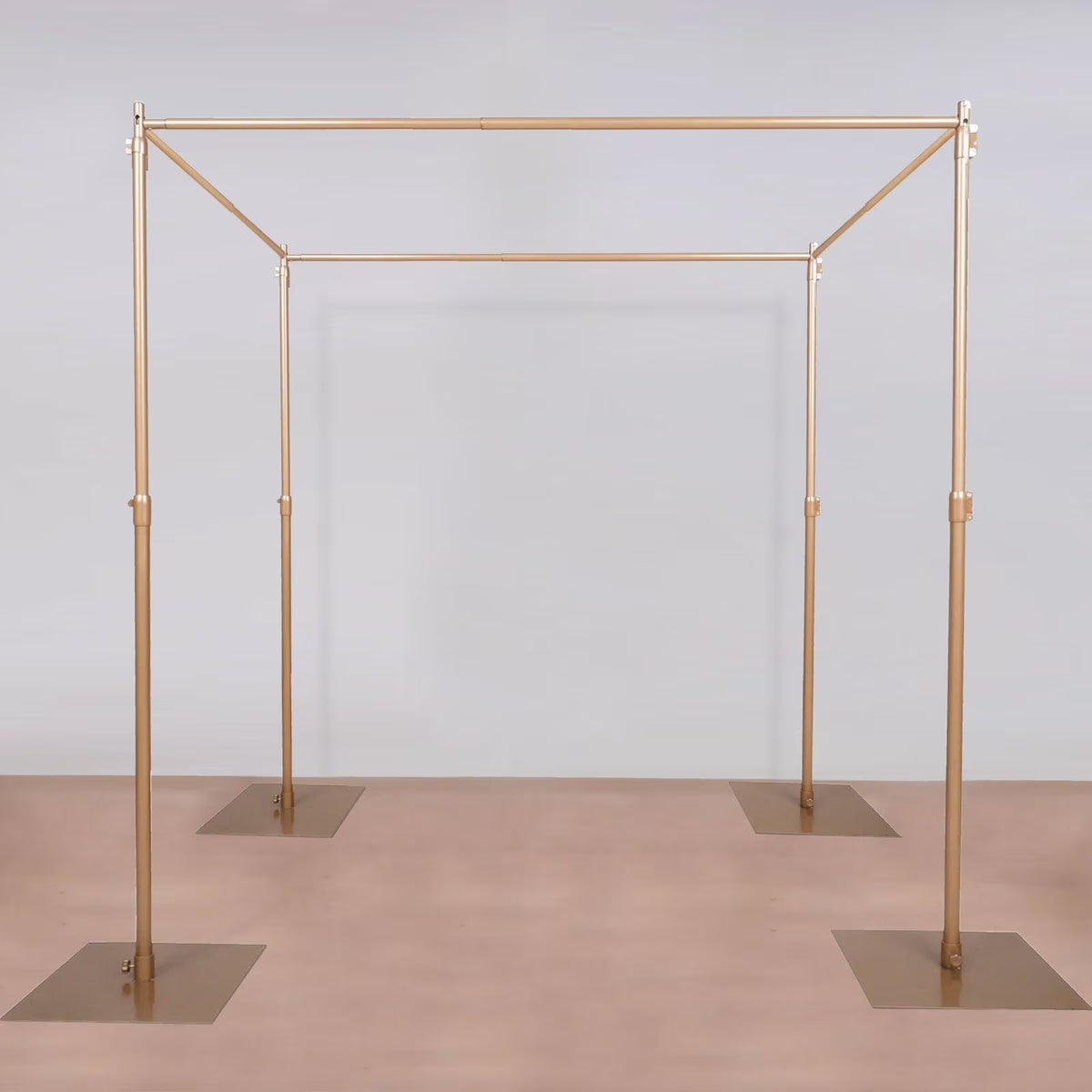 Efavormart 10ft / 4 Post Gold Metal DIY Photography Backdrop Stand, Wedding Arch Canopy Tent - image 1