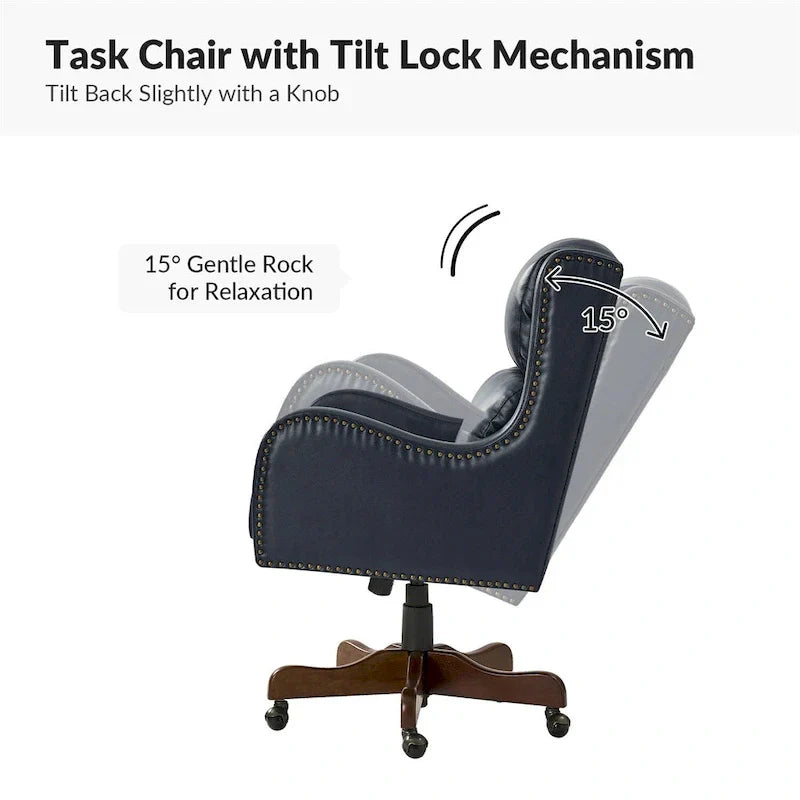 HULALA HOME Pete Adjustable Height Faux Leather Swivel Executive Chair with Tilt Mechanism - image 30