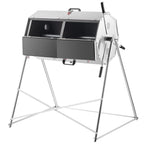 Premium 33 Gallon Steel Outdoor Compost Tumbler Bin With Dual-Chamber - image 7