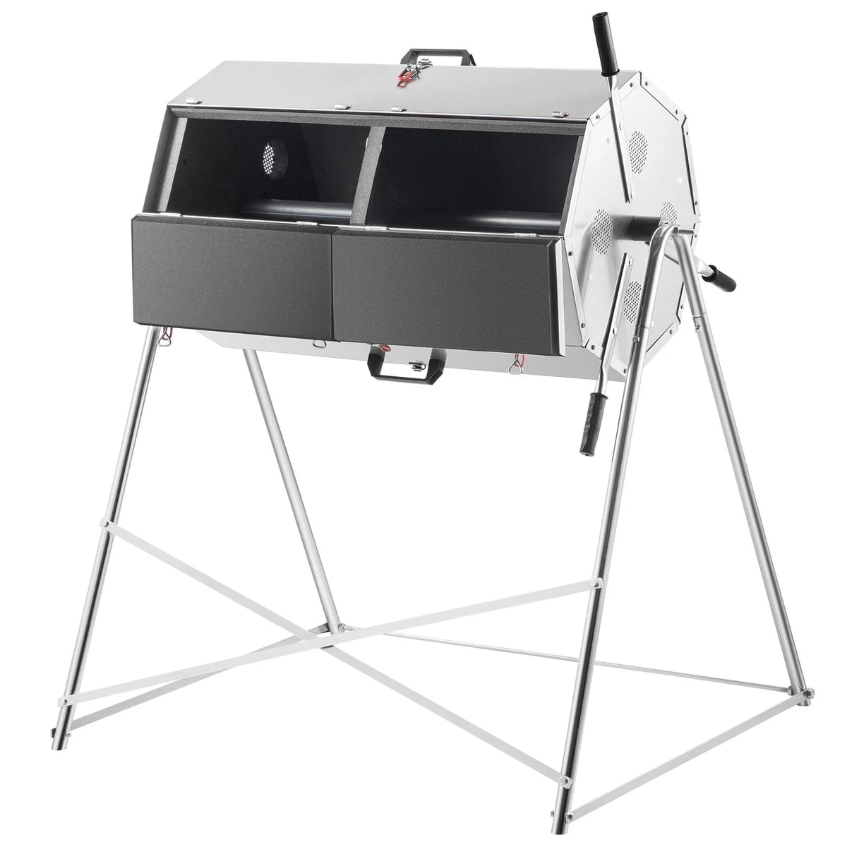 Premium 33 Gallon Steel Outdoor Compost Tumbler Bin With Dual-Chamber - image 7
