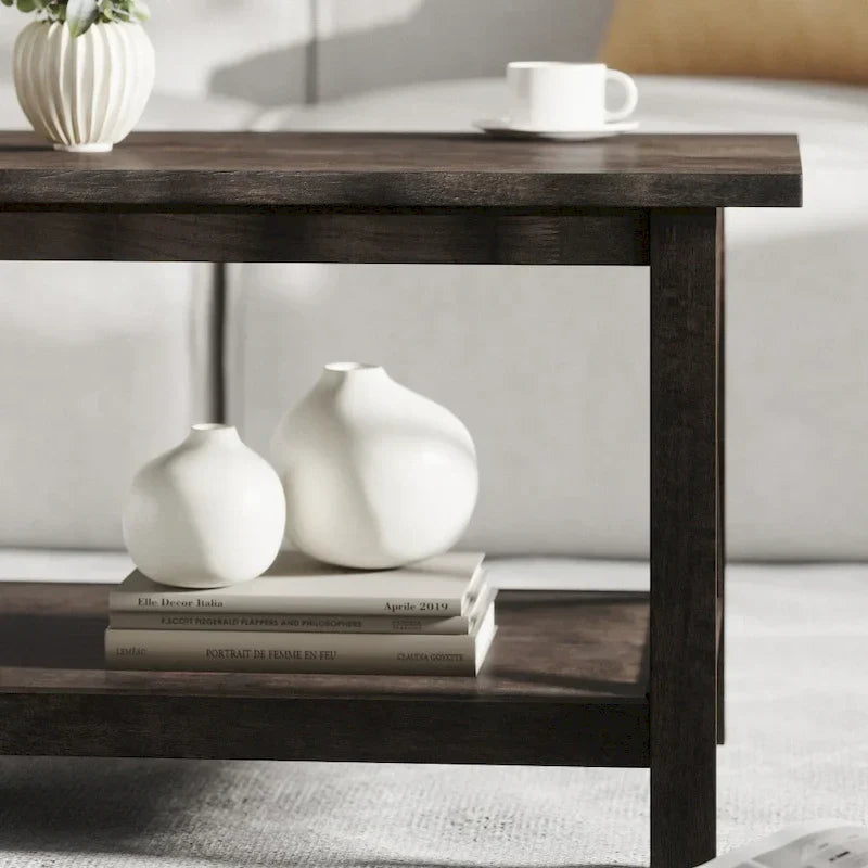 Classic Solid Wood Farmhouse Coffee Table - image 5