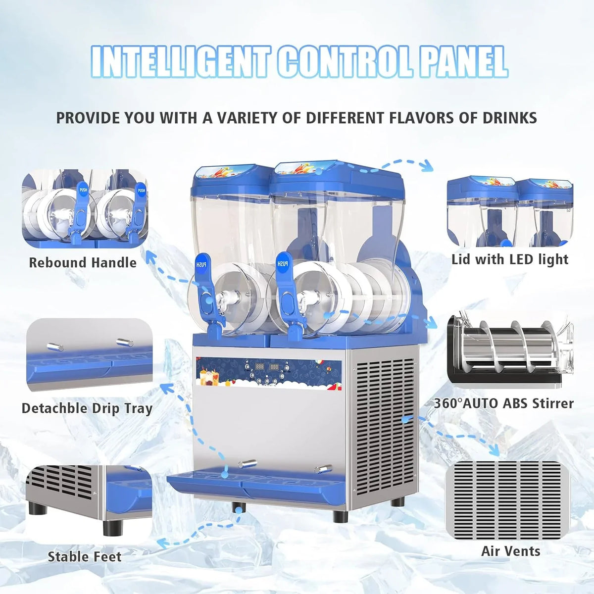 Commercial Slushy Machine - 1000W 30L Tanks Slush Maker Machine 304 Stainless Steel Commercial Margarita Machines Efficient Cooling the Ideal Slushie Maker for Bars Cafes Restaurants - image 13