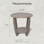 COZAYH Set of 2 Rustic Farmhouse End Tables with Storage Shelf - Vintage Grey French Country Accent Side Tables - image 4