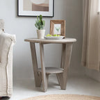 COZAYH Set of 2 Rustic Farmhouse End Tables with Storage Shelf - Vintage Grey French Country Accent Side Tables - image 8