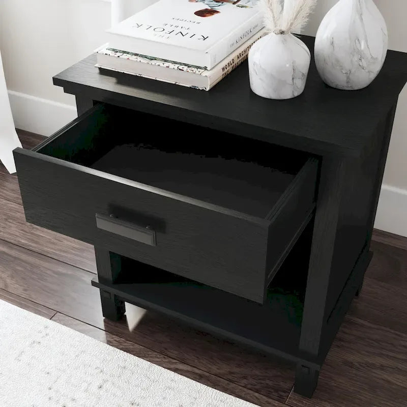 Homestyles Oak Park Black Wood Queen Bed and Nightstand Set - 2 Pieces - image 6