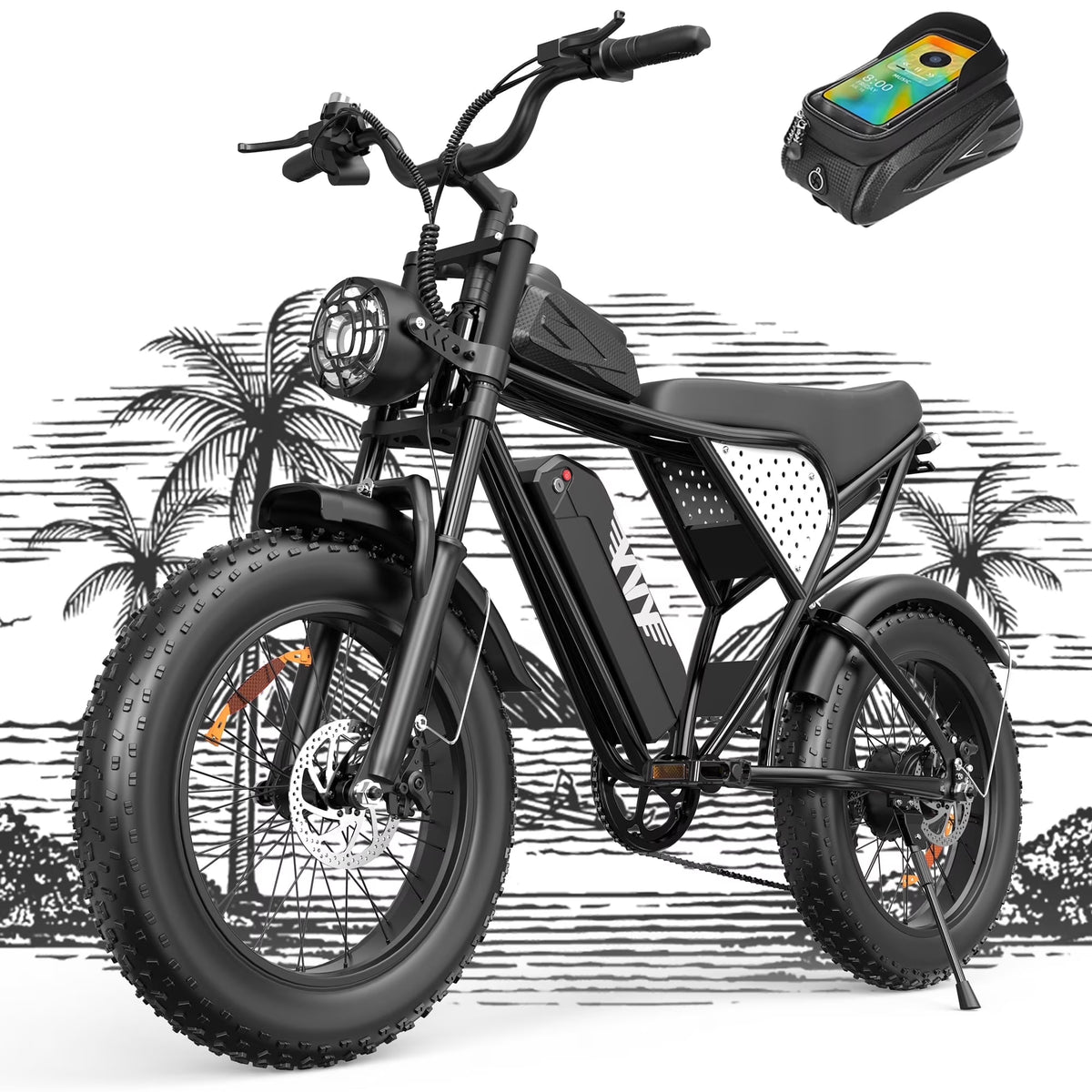 YVY 1500W Electric Bike for Adults, 33MPH 20'' Fat Tire Electric Motorcycle, 48V 20AH Removable Battery, 30 - 60 - image 3