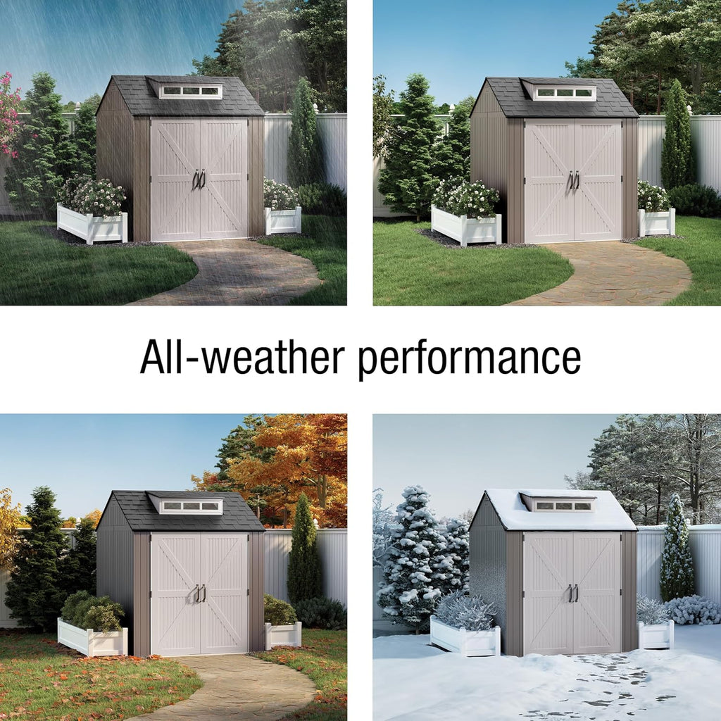 Rubbermaid Resin Outdoor Storage Shed With Floor Weather Resistant Gray Organization for Home - image 25