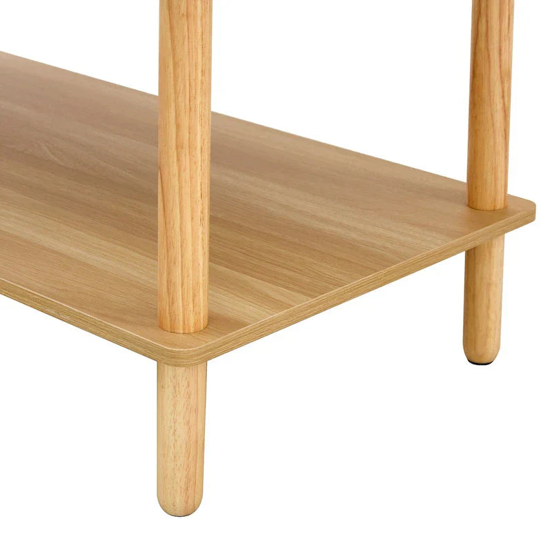 39-Inch Coffee Table with Two-Tier Design and Rubberwood Legs - image 12