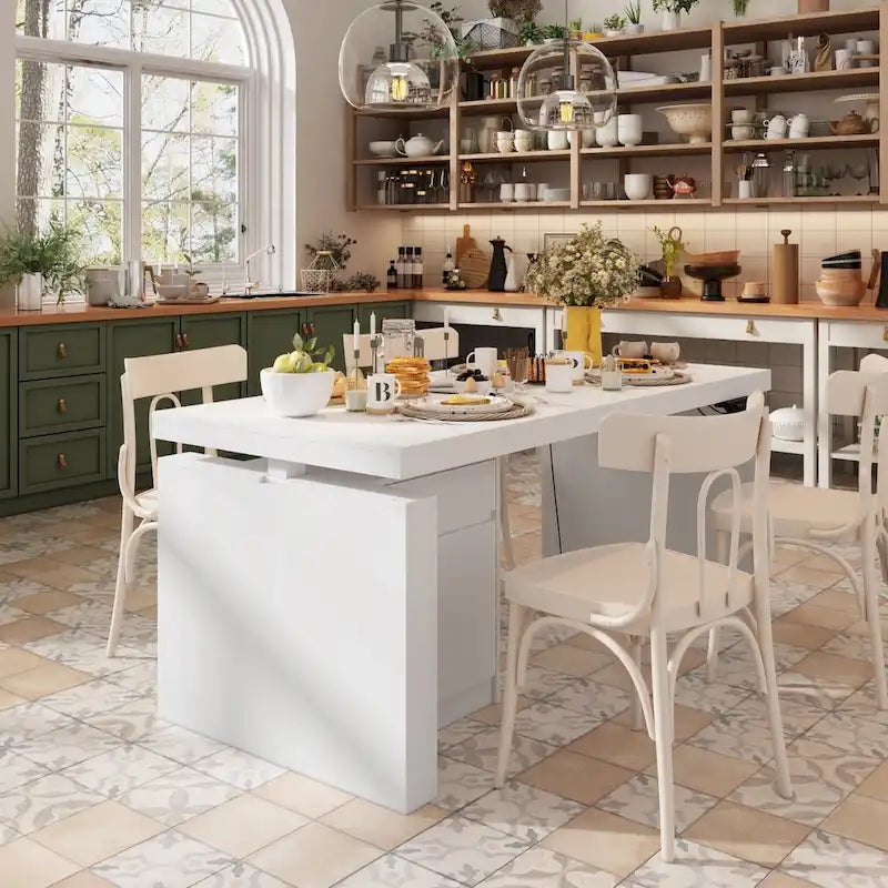 Modern White Adjustable Workstation - 70.9W Dining Table & Office Desk - image 5