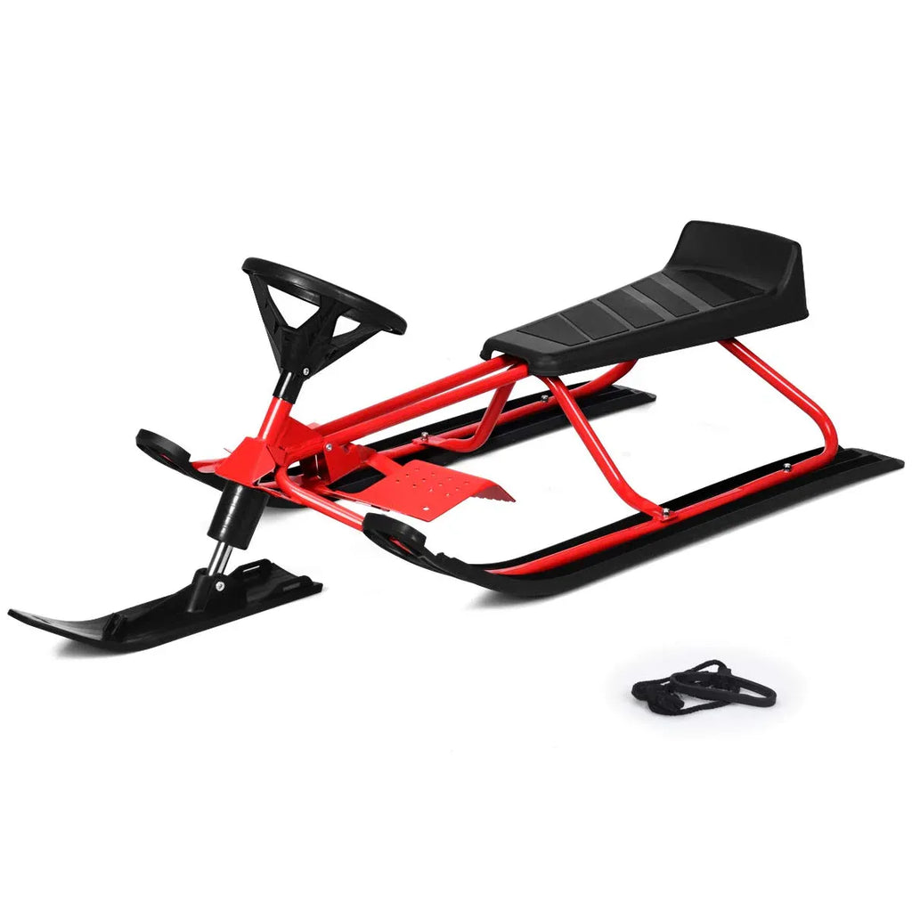 Snow Racer Sled, Ski Sled Slider Board with Twin Brakes - image 1