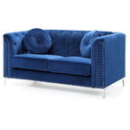 Velvet Button-Tufted Pompano Loveseat - image 11