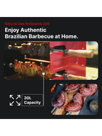 Brazilian Flame Churrasco? Gas Rotisserie Oven Grill Roaster with Auto Rotating Skewers for Rotisserie Chicken Brazilian Style BBQ and Churrasco Shawarma Machine Propane Grill - 2024 Series - image 4