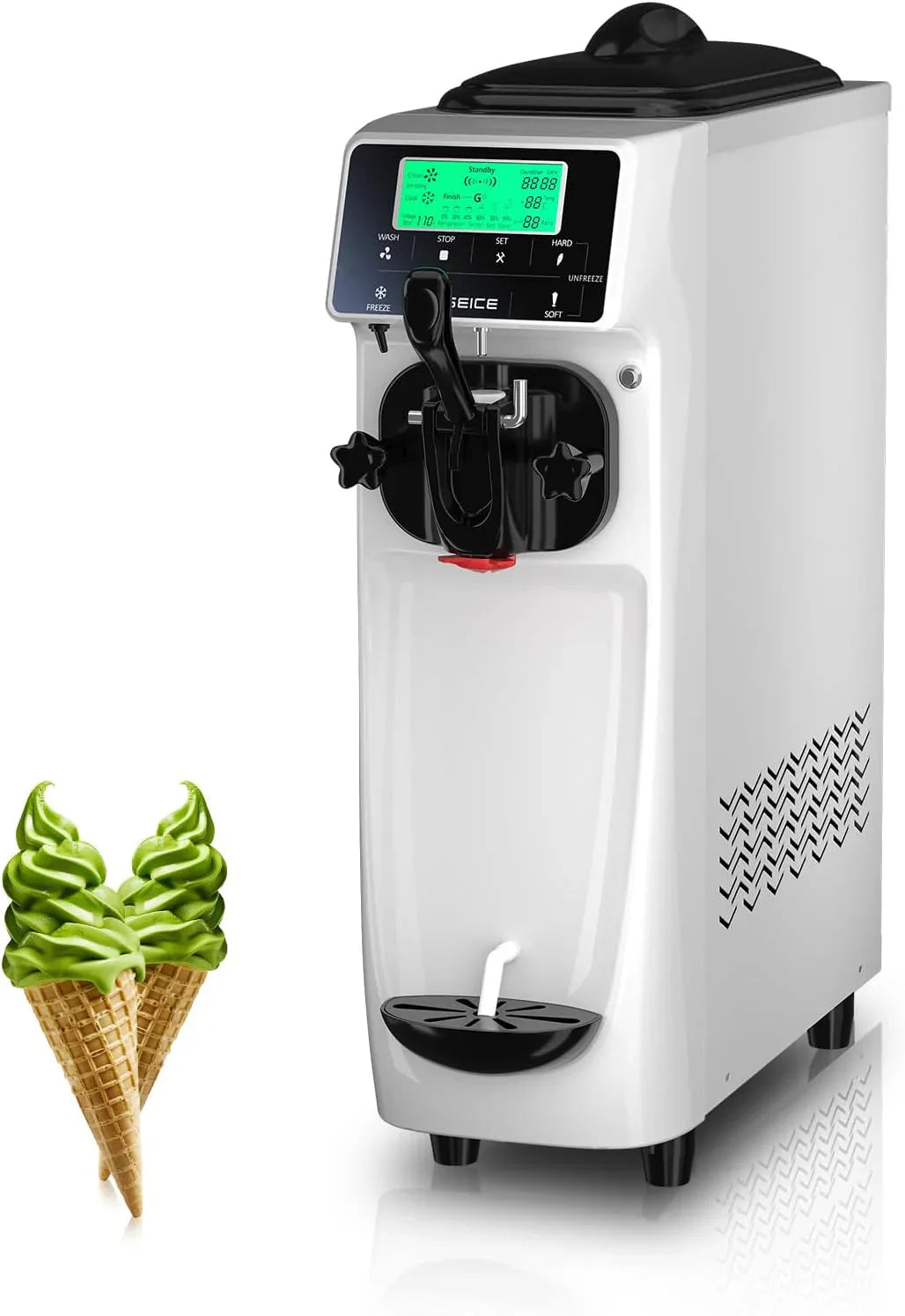 Soft Serve Ice Cream Machine 3.2 Gals Ice Cream Maker Machine Single Flavor Commercial Ice Cream Machine Countertop Soft Serve Ice Cream Maker with Pre-Cooling for Home Store School - image 3
