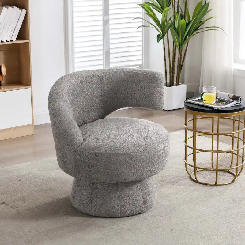 360-Degree Swivel Cuddle Barrel Accent Chairs with Plush Upholstery - image 2