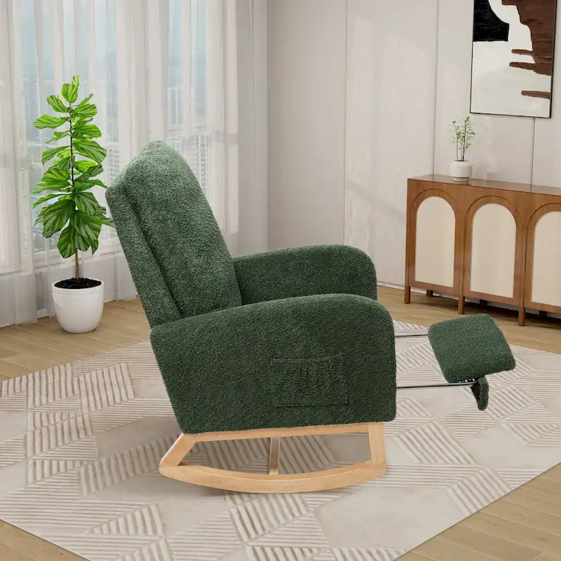 Ergonomic High Back Rocking Chair with Adjustable Footrest - image 41