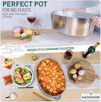 Cast Aluminum Dutch Oven - 8 Quart - Oval Dutch Oven Pot with Lid for Families and Parties - Lightweight Cajun Cookware with Ideal Heat Distribution - Oval Roaster Pan with Lid (13 Inch) - image 15
