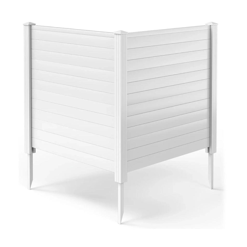 Gymax Outdoor PVC Privacy Panels 2 - Pack Picket Fence W/ 3 Cuspidal Foot Stakes Black - image 20