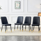 Contemporary Set of 4 Faux Leather Dining Chairs with Cushioned Backrests and Metal Legs – Ideal for Dining Rooms, Living Rooms, and Bedrooms - image 15