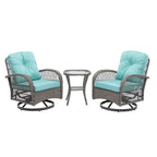 3 Pieces Outdoor Swivel Rocker Patio Chairs, 360 Degree Rocking Patio Conversation Set - image 23