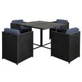 Gardeon Outdoor Dining Set 5 Piece Wicker Table Chairs Setting Black - image 1