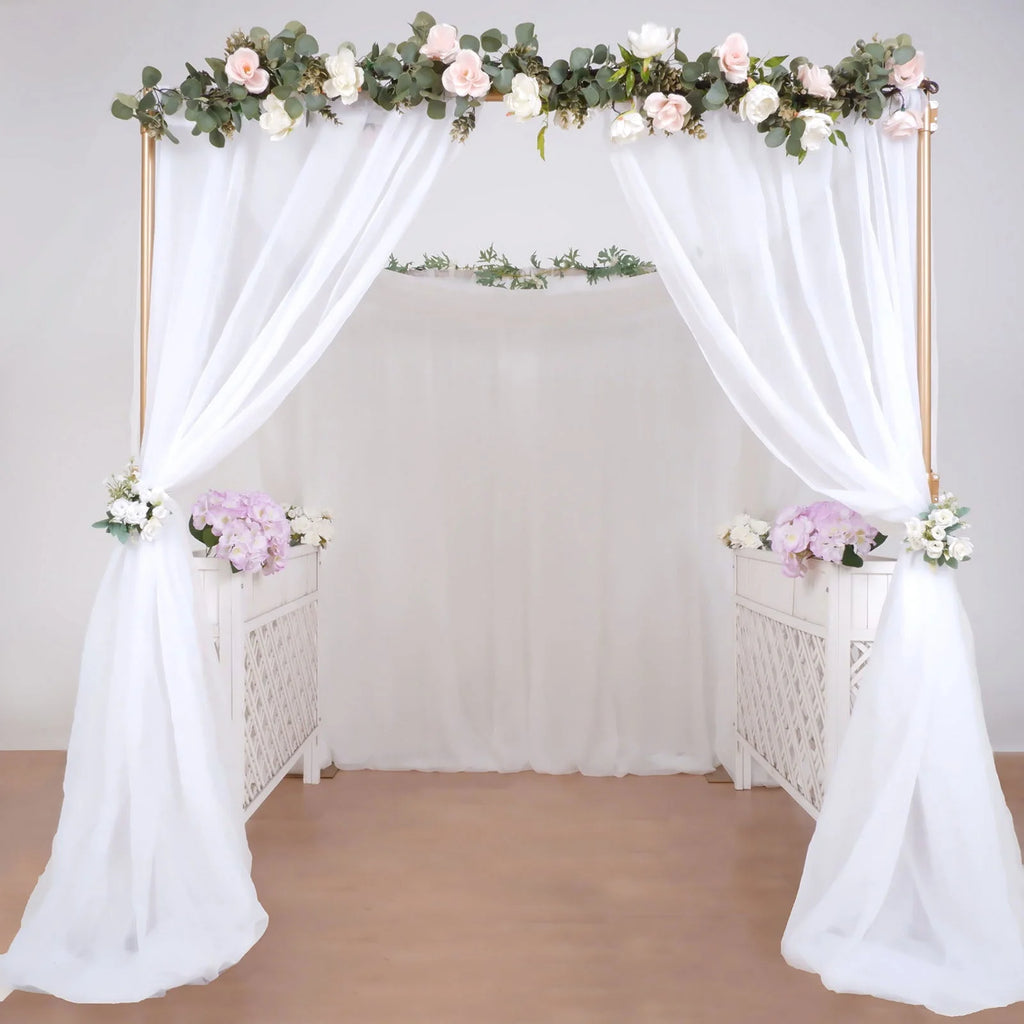 Efavormart 10ft / 4 Post Gold Metal DIY Photography Backdrop Stand, Wedding Arch Canopy Tent - image 2