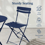 Best Choice Products 3-Piece Small Bistro Set, Folding Patio Furniture Set of 2 Chairs and Table - Black - image 138