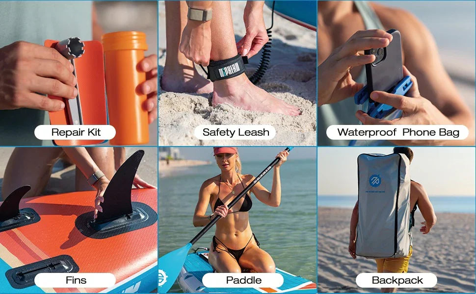 Niphean Inflatable Stand Up Paddle Board with SUP Accessories - image 5
