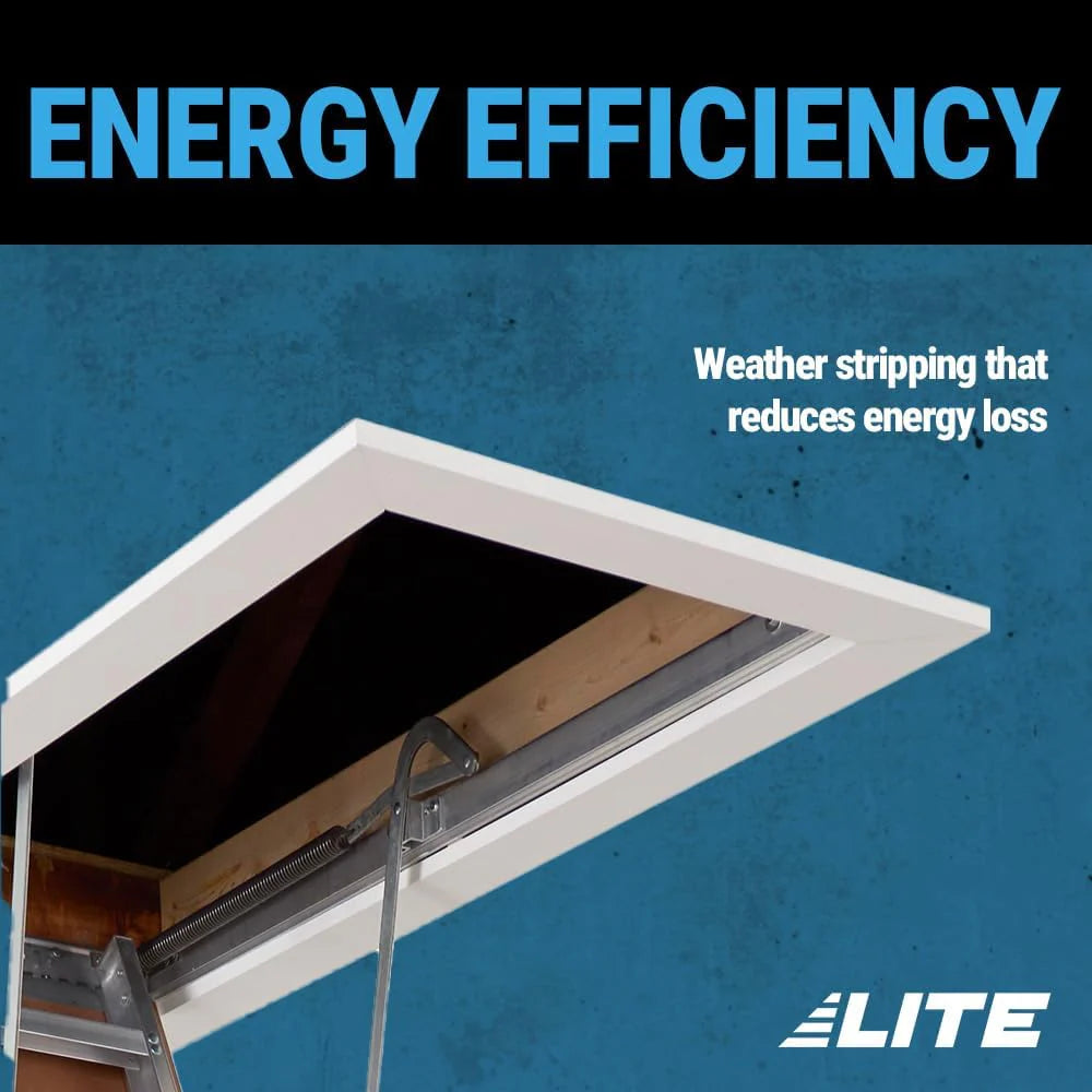 LITE 10ft Aluminum Attic Ladder, 375lb Capacity, Type IAA - image 6